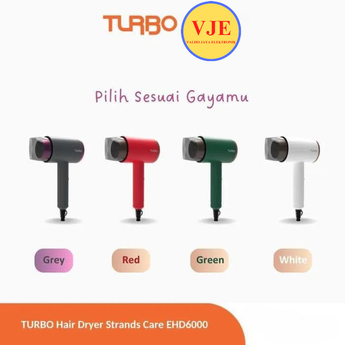 TURBO เครื่องเป่าผม Strands Care EHD6000 เครื่องเป่าผม EHD 6000 ผมแห้ง