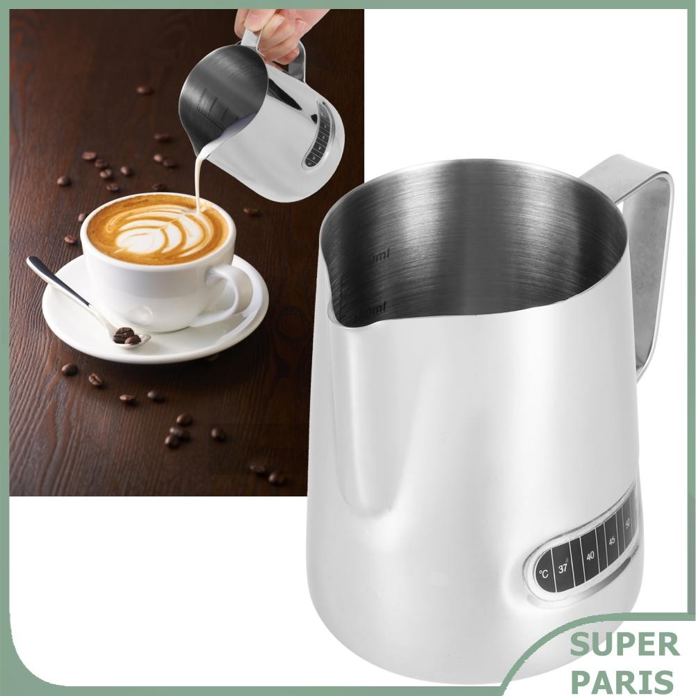 Superparis Superparis Stainless Steel Coffee Pitcher Latte Art Frothing Cup พร้อมอุณหภูมิ Home Offic