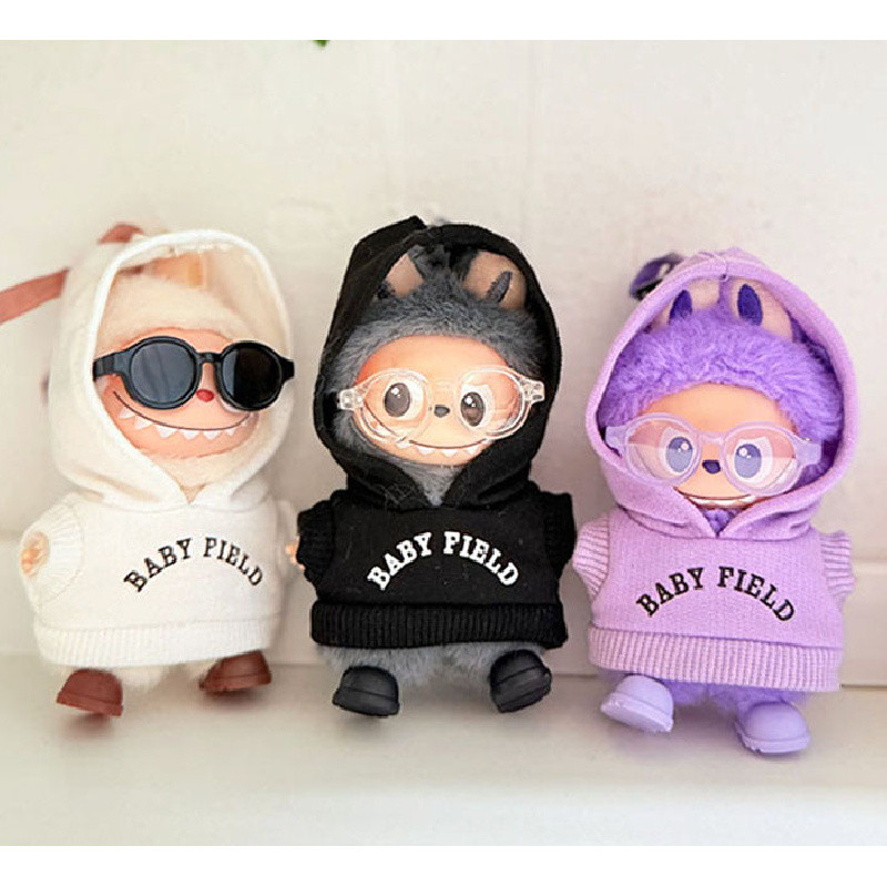 10 ซม.มินิ LABUBU 4.0 หัวใจด้านล่างรหัสเสื้อผ้า 4th Generation Labu ผ้าจี้จมูกน้อย Kava ตุ๊กตาเสื้อผ้าตุ๊กตาน่ารักเสื้อกันหนาวรองเท้า