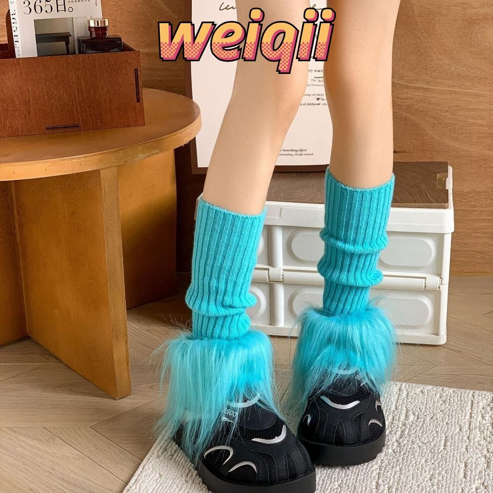 WEIQII ขาอุ่น Faux Fur Trim แบบขนสัตว์ สำหรับฤดูใบไม้ร่วง
