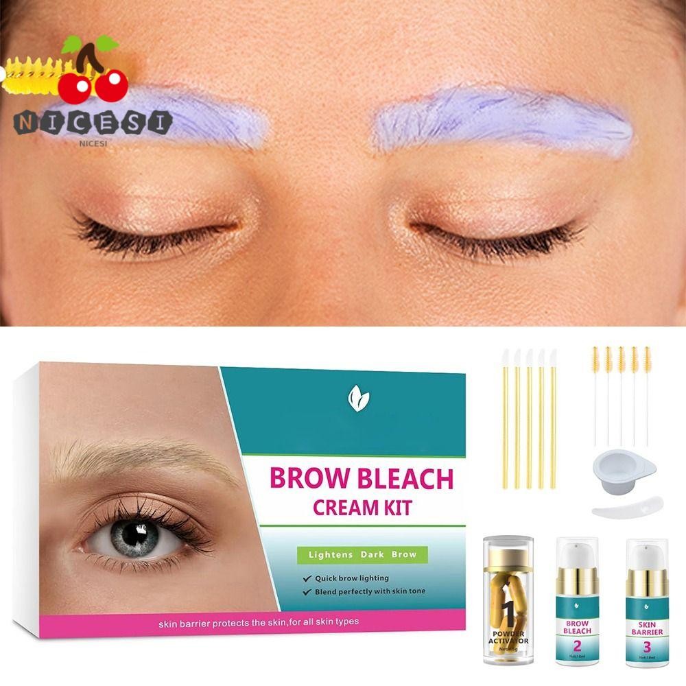 NICESI Brow Lightening Kit, Eyebrow Bleach ใช้งานง่าย Brow Bleach Kit, Hot Quick No Drip 5 Applicati