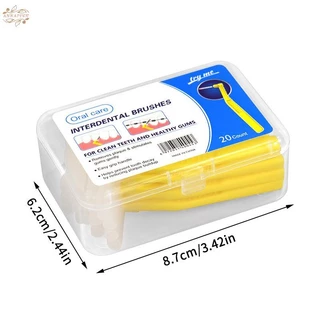 Ank 20 ชิ้น L ประเภทมุม Inter แปรงแปรงสําหรับวงเล็บ Micro Soft สําหรับทันตกรรมวงเล็บทําความสะอาดสั้นแปรง EN