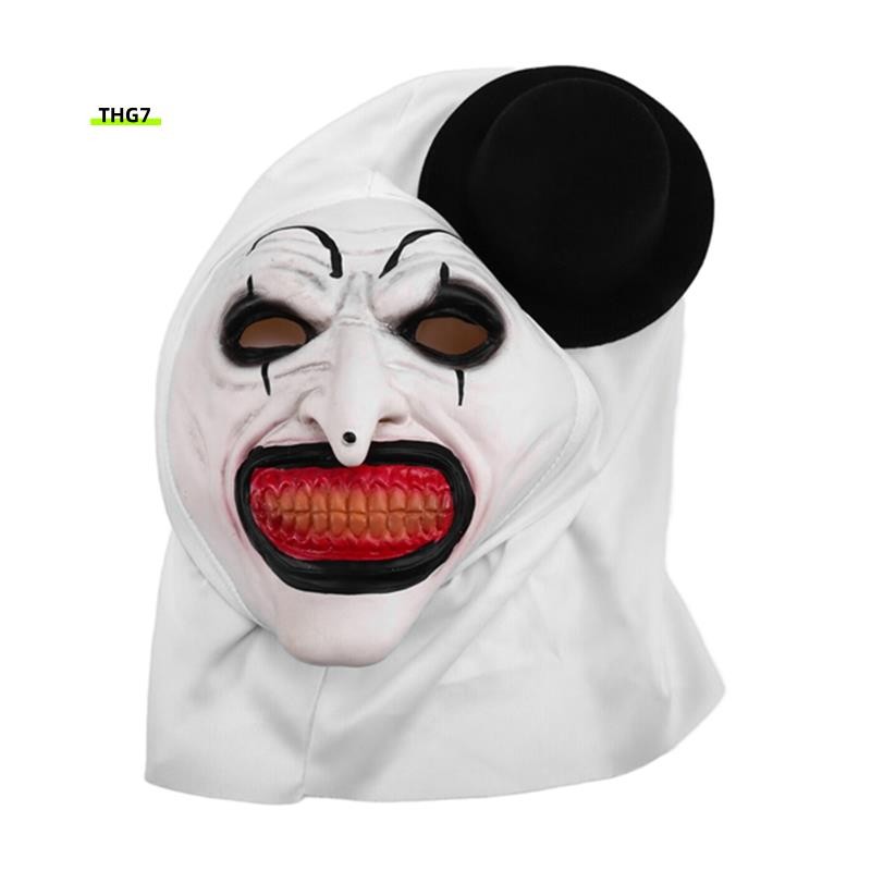 Belinda7Halloween Terrifier Mask Clown Mask ชุดน่ากลัวฮาโลวีนสยองขวัญ Creepy Mask สําหรับผู้ใหญ่ผู้ช