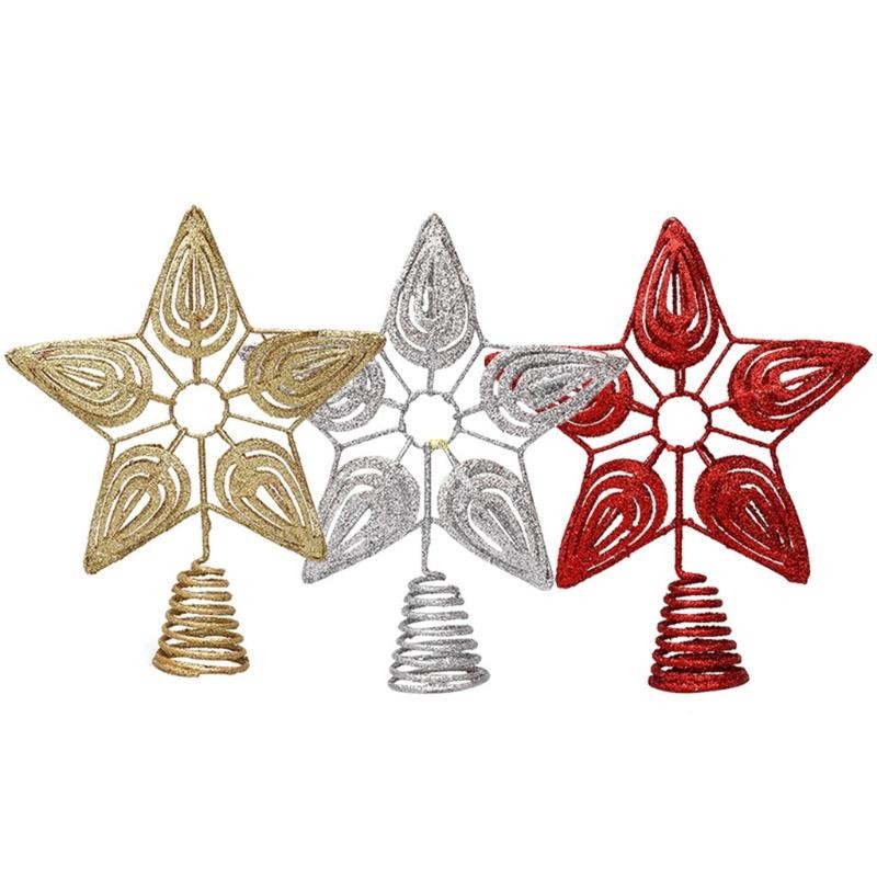 Yu Shop Decorative Home Christmas TreeTopper Star Decorative Metal Glitter Ornament