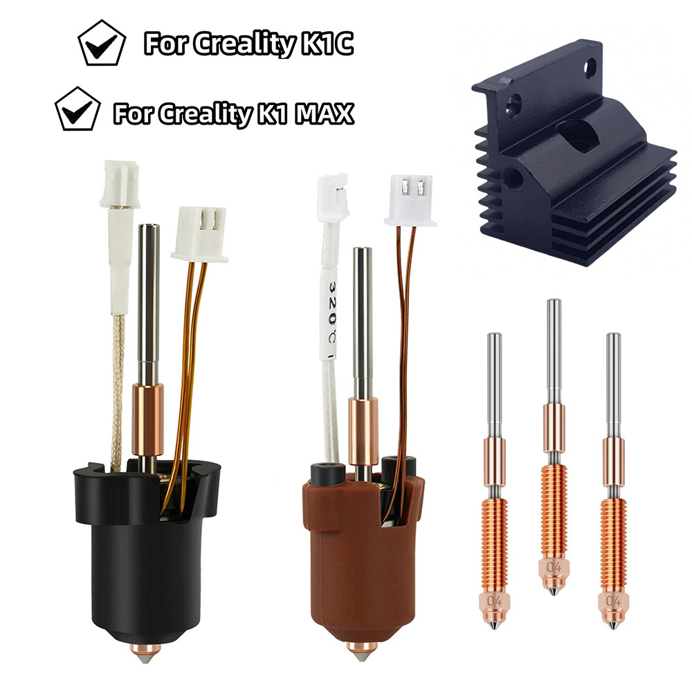 Hotend For Creality K1C K1 MAX Ceramic Heating Block Kit 0.4mm Quick-Swap Integrated Nozzle High Flo