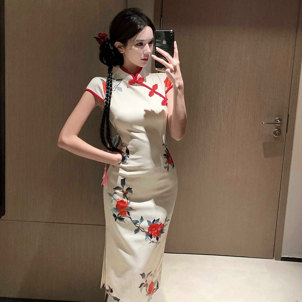 ชุดเดรสสไตล์ใหม่ฤดูร้อน2024 ตกแต่งด้วยใหม่ Cheongsam ฤดูร้อน 2024 ปรับปรุง Retro3e5x9st7j3my20251012