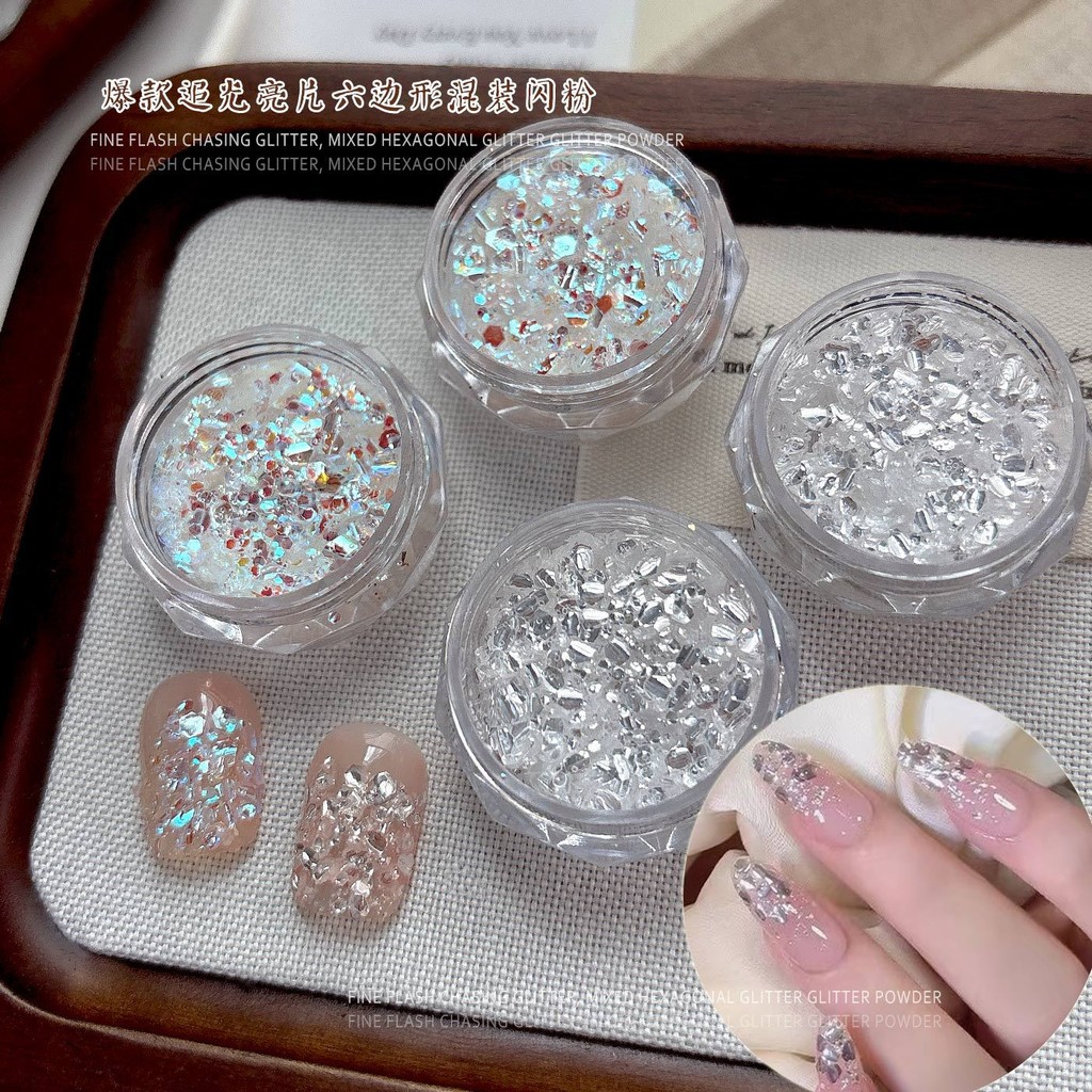 กระพริบเล็บเลื่อม High-End All-Match หรูหรา ins สไตล์ไล่ Glitter ผงผสม Handmade วัสดุอุปกรณ์ตกแต่ง