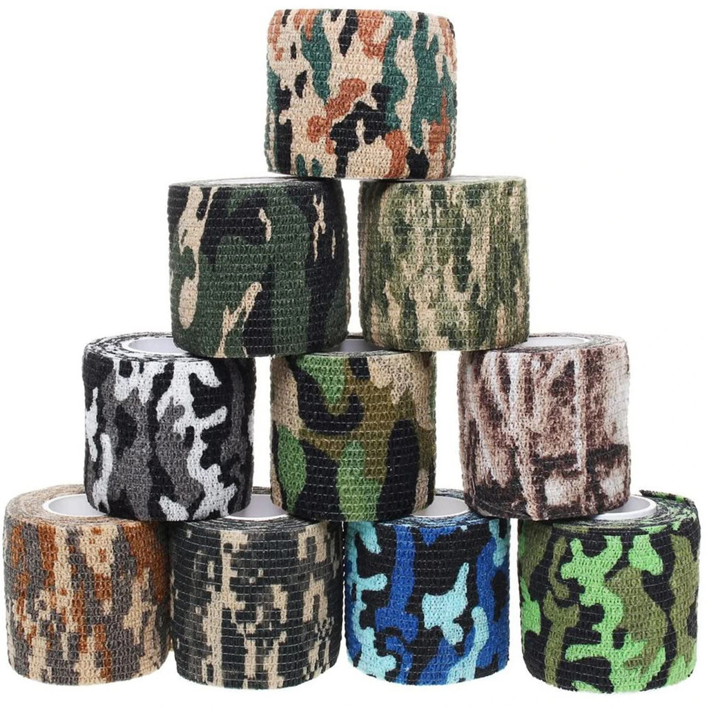 12 ม้วนCamouflage Elasti Bandage Wraps Cohesive Bandage Vetเทปสําหรับสัตว์เลี้ยงสัตว์นิ้วมือข้อเท้าข