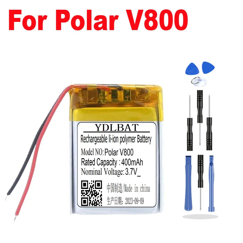 3.7V 400mAh Li-Polymer แบตเตอรี่สําหรับ Polar V800 Sport Watch Accumulator + เครื่องมือ