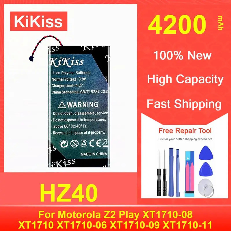 ยี่ห้อใหม่แบตเตอรี่โทรศัพท์มือถือ HZ40 สําหรับ Motorola MOTO Z2 Play XT1710-08 XT1710 XT1710-06 XT17