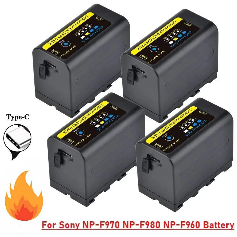 9600mAh 7.4V NP F970 LED ไฟแสดงสถานะแบตเตอรี่สําหรับ Sony NP F960 F970 NP-F550 NP-F970C CCD-TRV58 CC