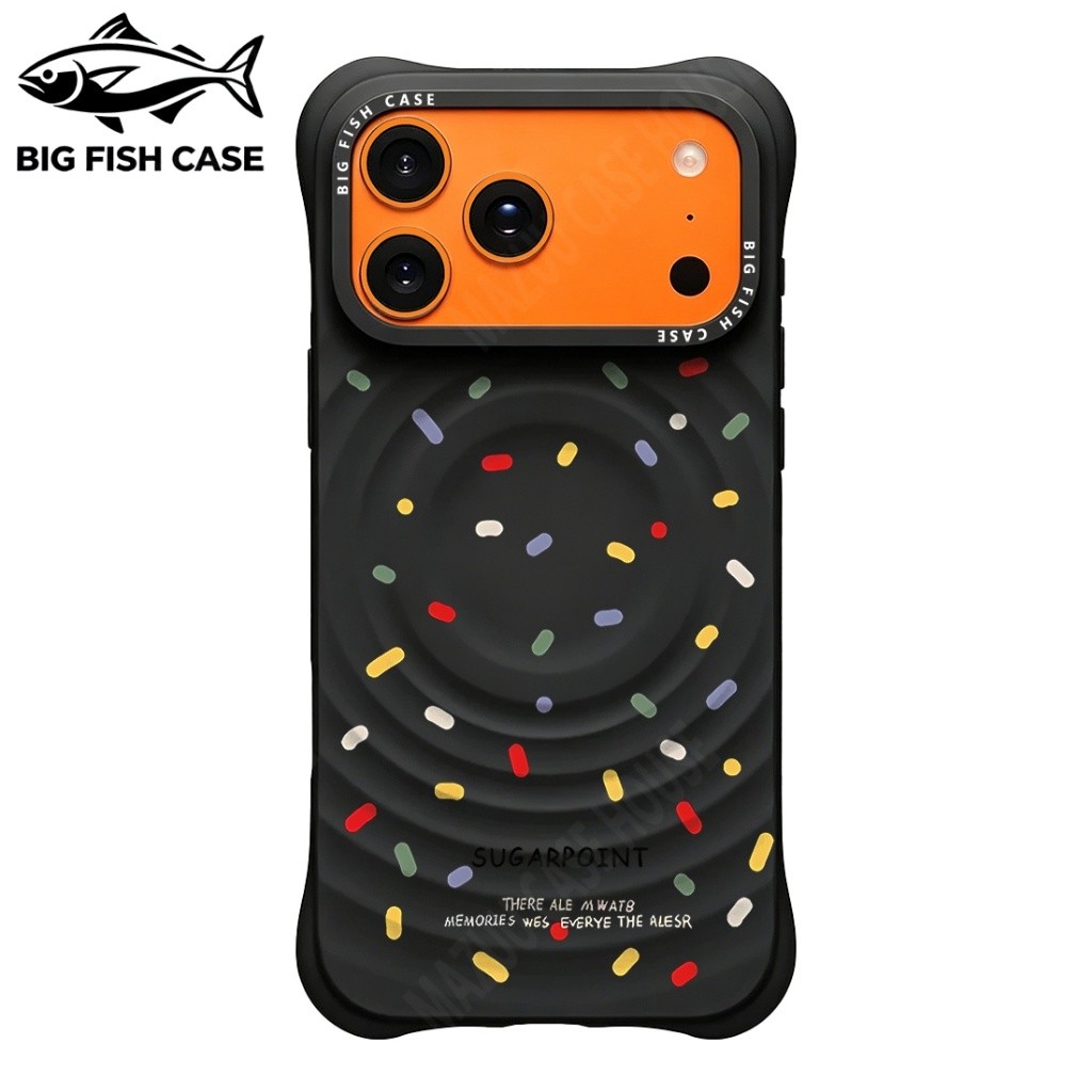 เคสไอโฟน ซิลิโคนสีดำ แม่เหล็ก ลายจุดสีพาสเทล SUGARPOINT มุมหนา กันกระแทก สำหรับ iPhone 17 16 15 14 13 12 11 Pro Max Plus