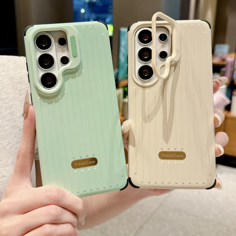 SAMSUNG สําหรับSamsung Galaxy S26 Ultraกระเป๋าเดินทางรูปแบบที่มองไม่เห็นเลนส์สําหรับSamsung S25 Ultra S24 S23 UltraถุงลมนิรภัยDrop Protection Hard PC + Soft TPUปกหลัง