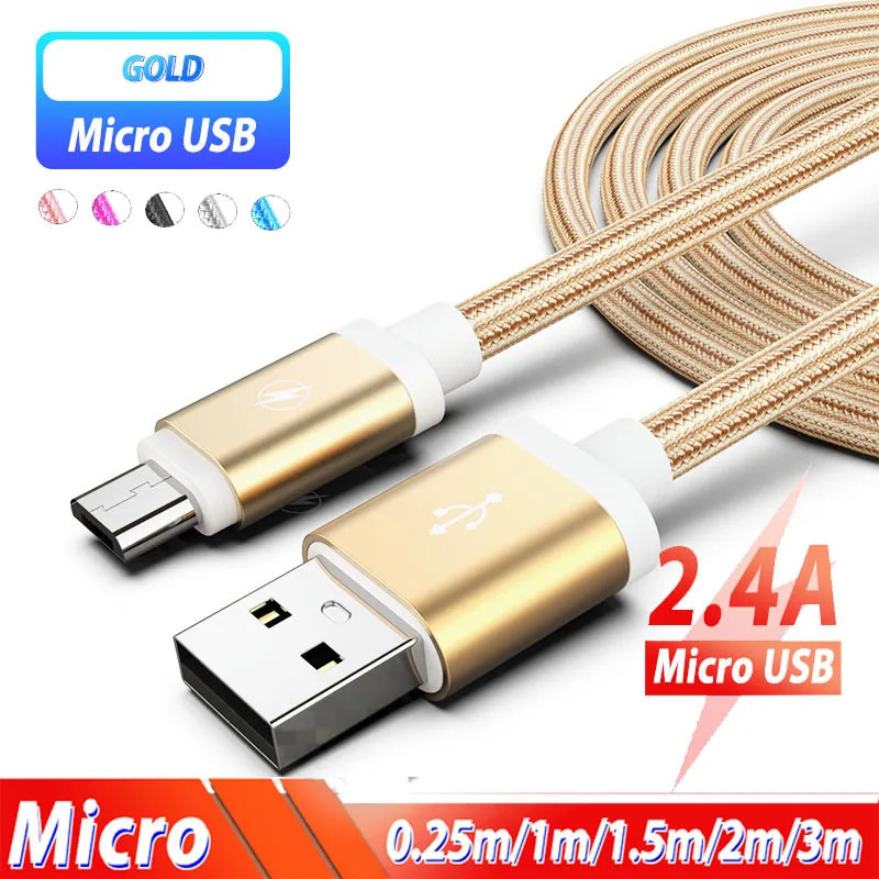 สาย Micro USB 3m 2m สายชาร์จสายเคเบิลข้อมูลสําหรับ Huawei Y3 Y5 Y6 Y9 p สมาร์ท 2019 p9/p10 lite p9 H