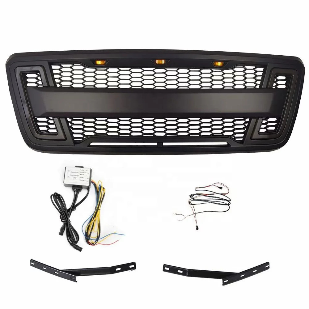 Multi-functiona 4x4 กระจังหน้ารถยนต์สําหรับ F150 04-08 พร้อมไฟ LED ไฟเลี้ยว