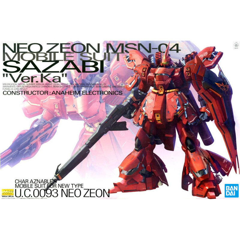 GUNDAM MG 1/100 174 SAZABI SAZABI Ver. ka อะนิเมะสินค้าของสะสมประกอบของขวัญ