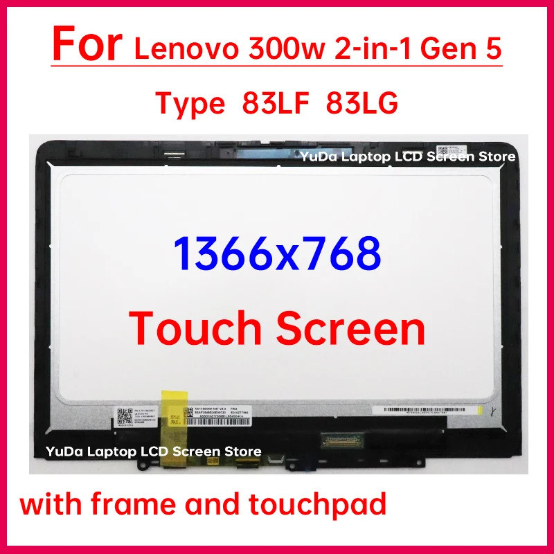 11.6 "แล็ปท็อปหน้าจอสัมผัส LCD สําหรับ Lenovo 300 W 2-in-1 Gen 5 ประเภท 83LF 83LG จอแสดงผล Digitizer