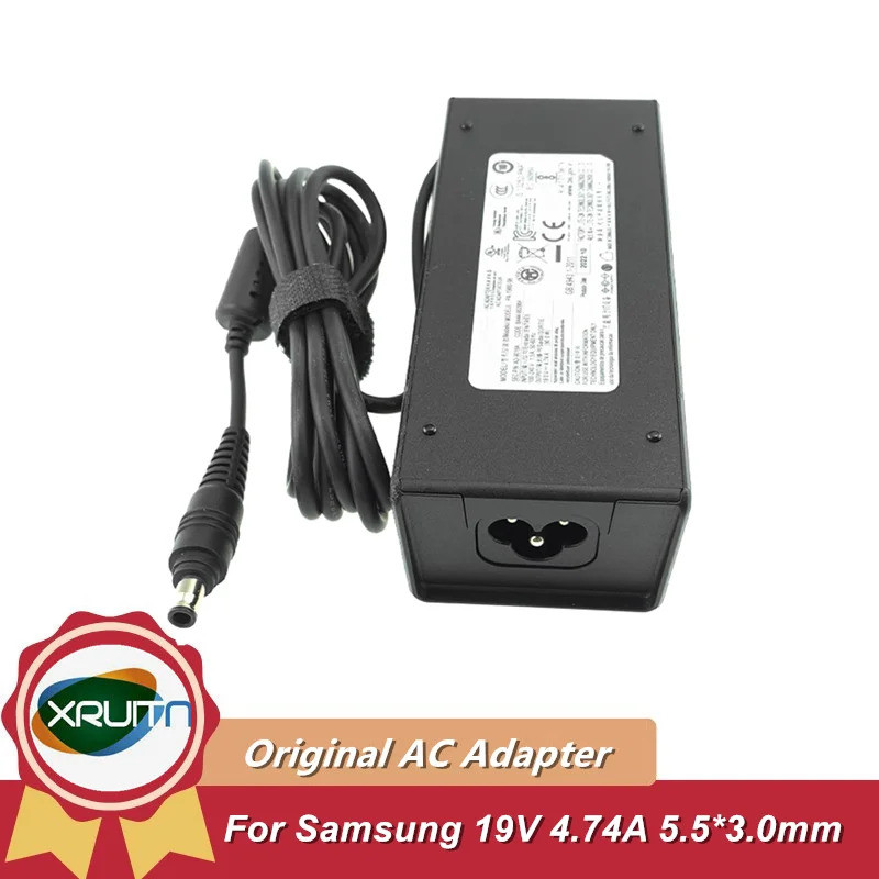 Original PA-1900-98 AD-9019A 19V 4.74A 90W AC Adapter Charger สําหรับ Samsung Q470 R453 R518 R439 แล