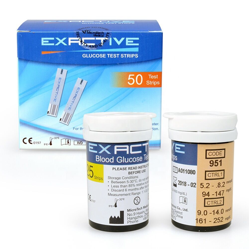 EXACTIVE VITAL Blood Glucose 50 แถบทดสอบ + Lancets 50 JQOE