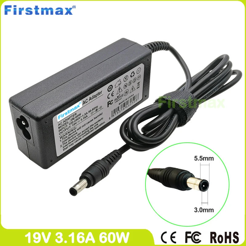 19V 3.16A 60W แล็ปท็อป ac power adapter AD-6019R BA44-00297A สําหรับ Samsung charger NP3440VX NP3445