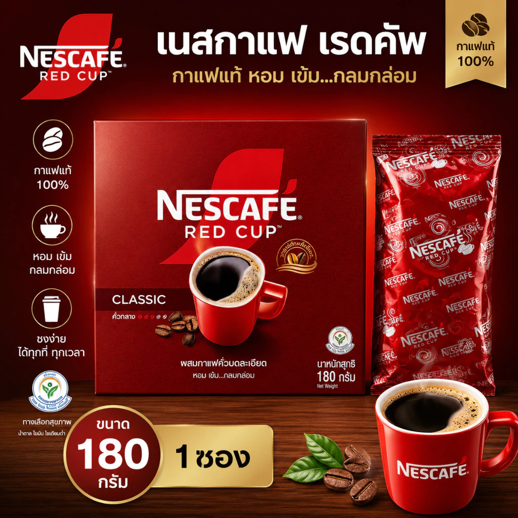 เนสกาแฟ เรดคัพ ขนาด 180 กรัม ( 1 ซอง)