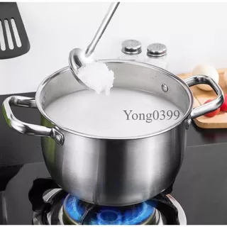 หม้อสแตนเลสพร้อมฝาแก้ว หม้อต้มอเนกประสงค์ ฝาใส มองเห็นอาหาร ต้ม ตุ๋น แกง อุ่นอาหาร