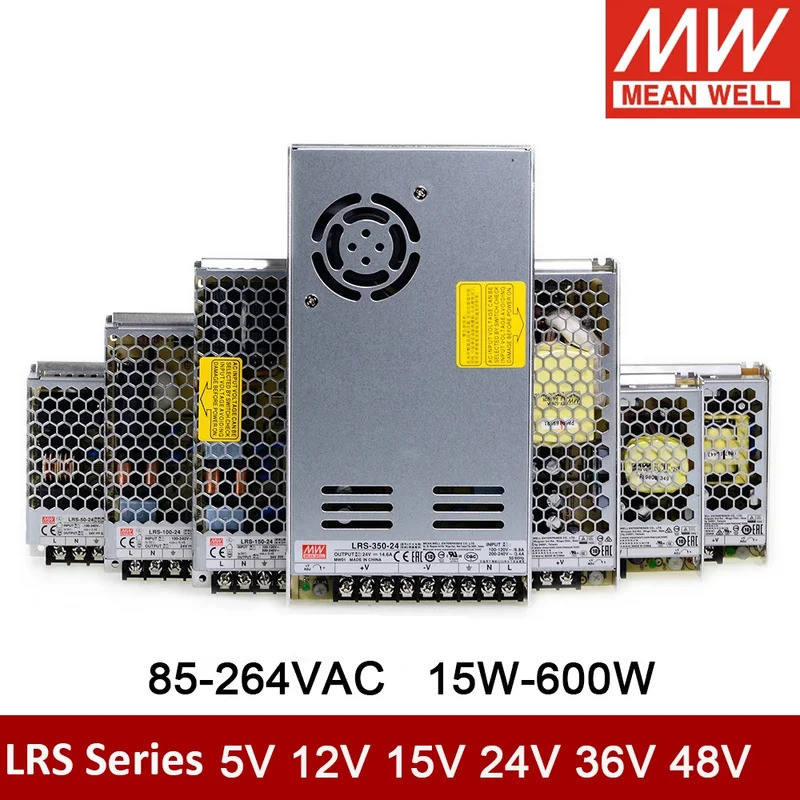 MEAN WELL LRS-50-5 LRS-50-12 LRS-50-15 LRS-50-24 LRS-50-36 LRS-50-48 85-264VAC/120-370VD เอาต์พุตเดี
