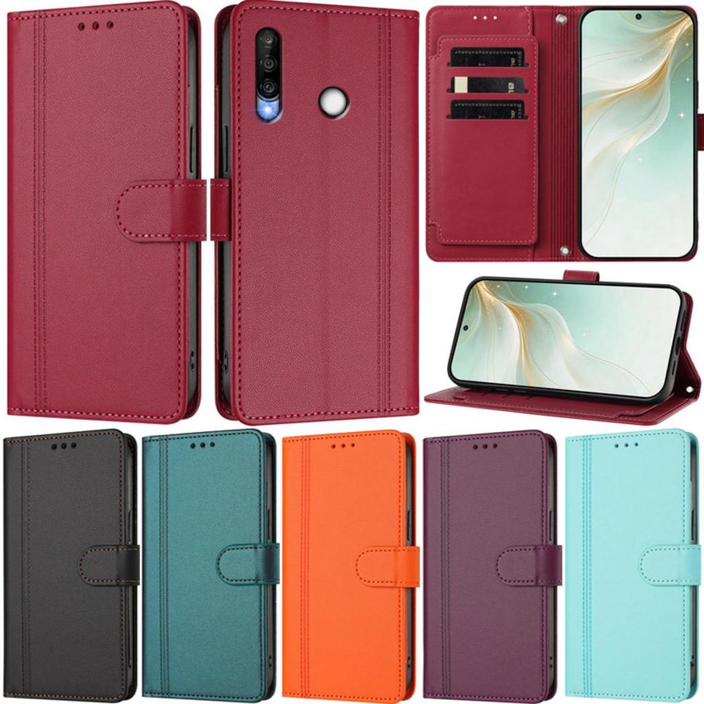 กระเป๋าสตางค์หนังหรูหรา Multi Card Slot ขาตั้งฝาครอบโทรศัพท์กันกระแทกสําหรับ Huawei Y9 Prime 2019 P 