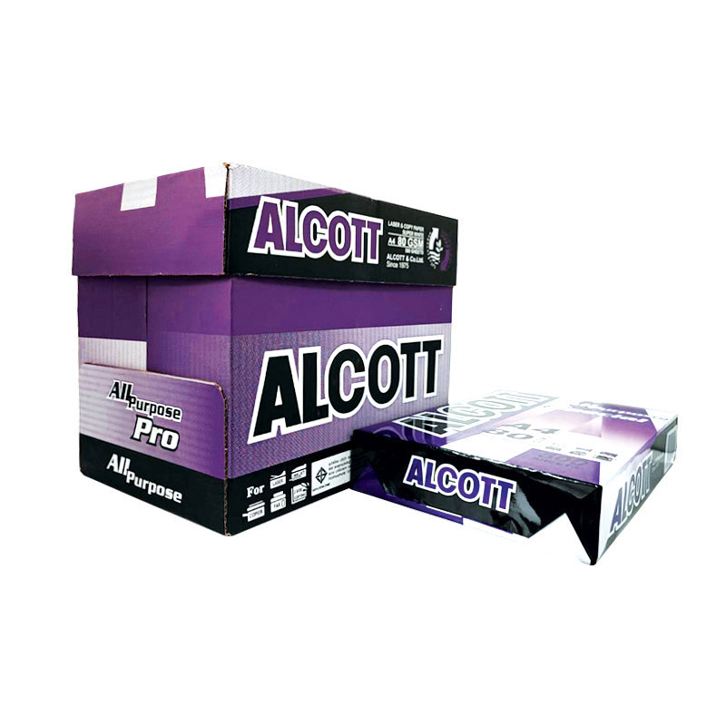 ALCOTT กระดาษถ่ายเอกสาร A4 80 แกรม 500 แผ่น (บรรจุ 5 รีม/กล่อง) |P5|