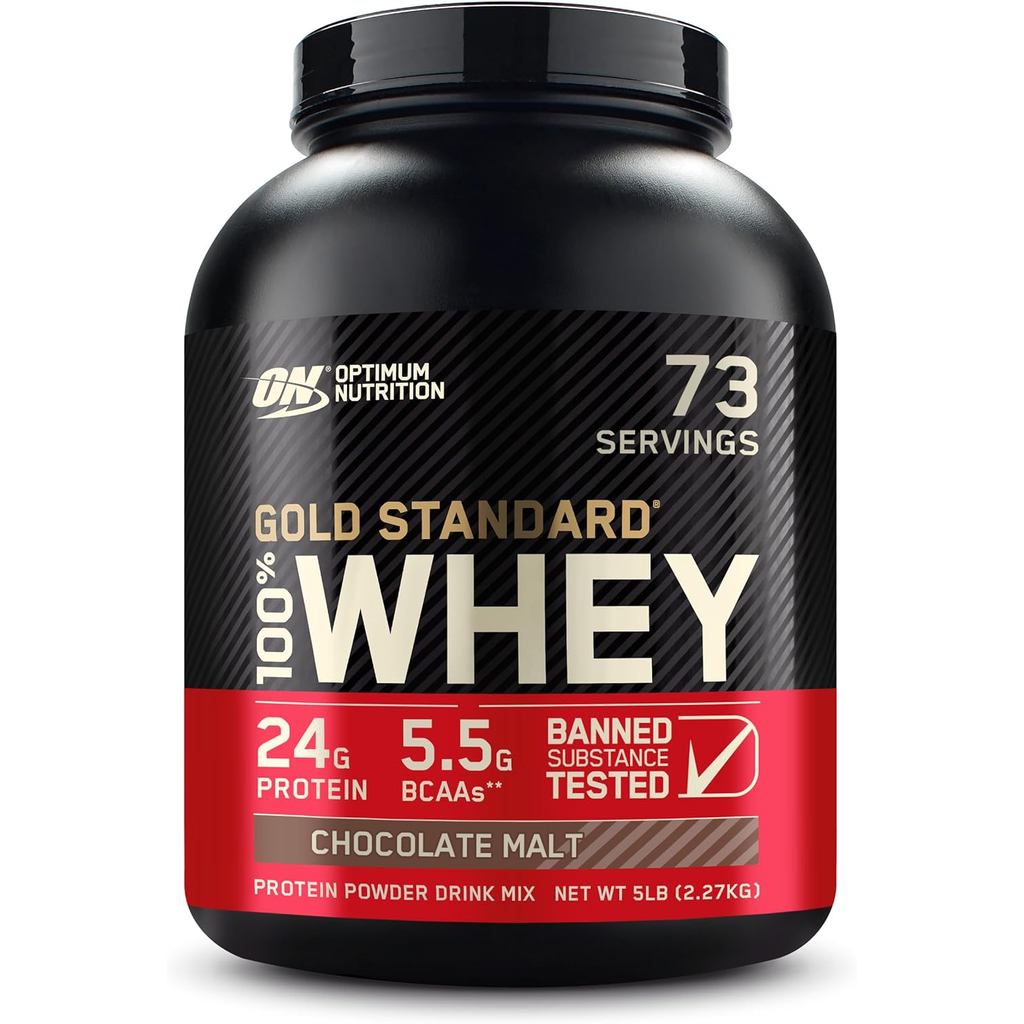 Optimum Nutrition Gold Standard 100% Whey Protein Powder, Chocolate Malt, 5 Pound (Packaging May Var