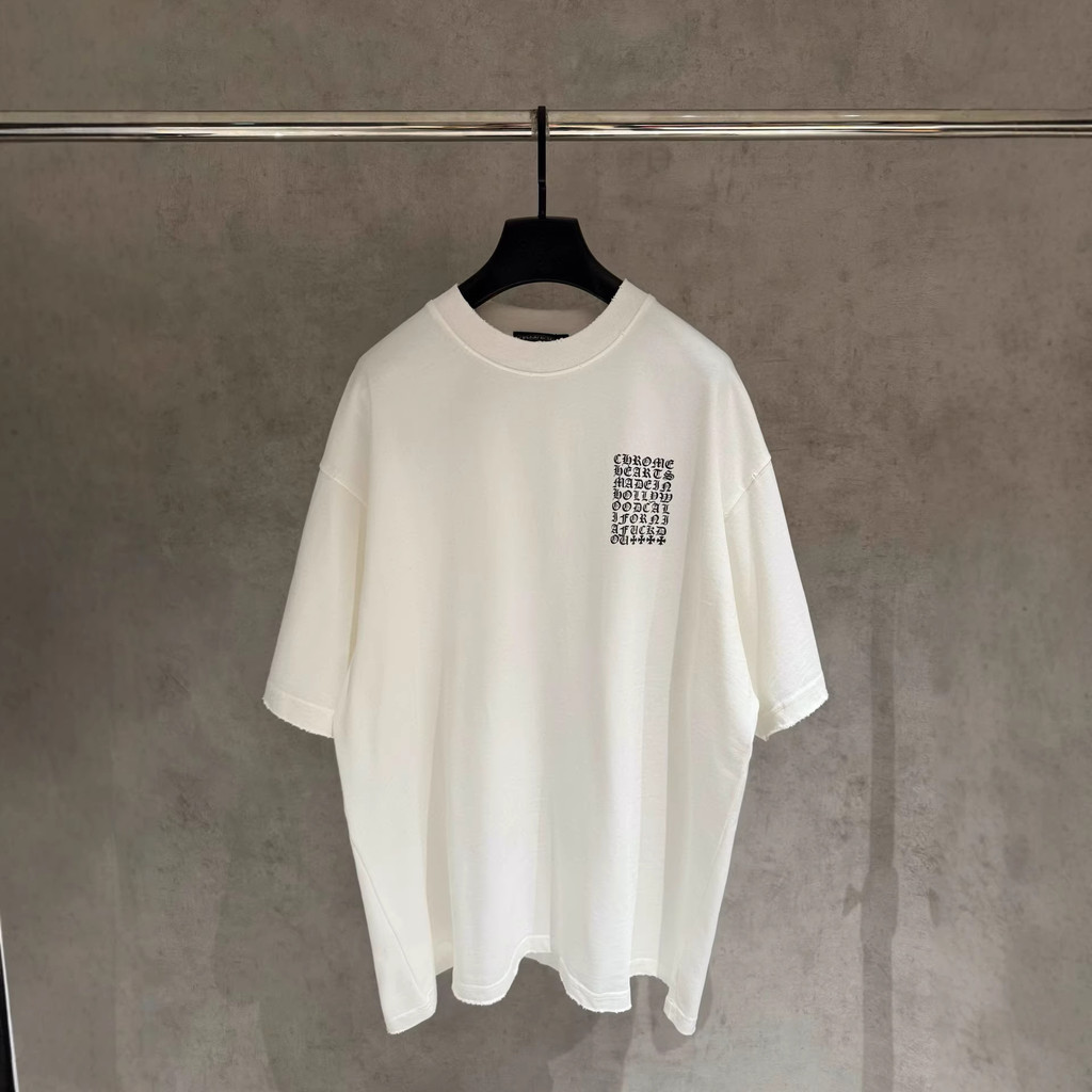 6RO8 CH Classic LOGO Short-sleeved shirt with Sanskrit letter print, loose fit, versatile for both m