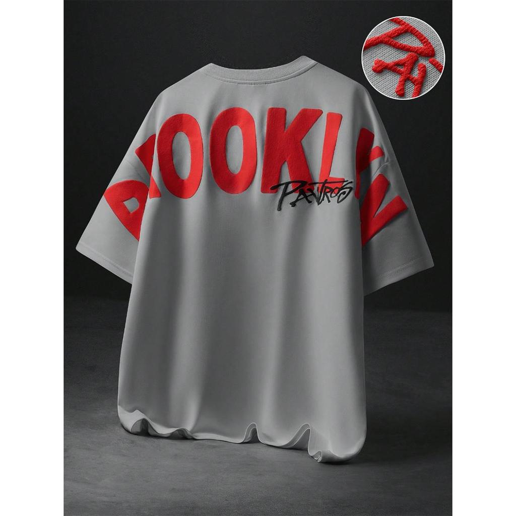 UT shop💥เสื้อยืดผ้าคอตตอน 100% “BROOKLYN” ทรง Oversize คอกลม แขนสั้น ผ้านุ่มสบาย ใส่ได้ทุกวัน ฤดูร้อน ไซส์ S-3XL