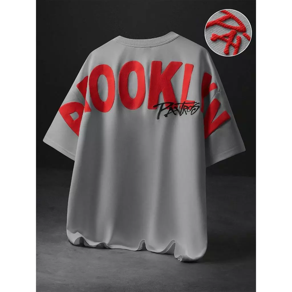 UT shop💥เสื้อยืดผ้าคอตตอน 100% “BROOKLYN” ทรง Oversize คอกลม แขนสั้น ผ้านุ่มสบาย ใส่ได้ทุกวัน ฤดูร้อน ไซส์ S-3XL