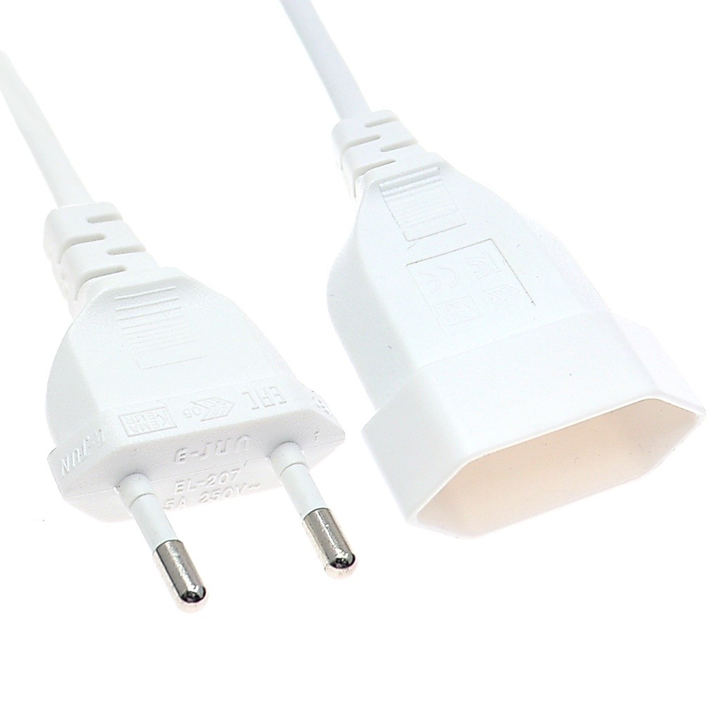 สายเคเบิลอะแดปเตอร์ซ็อกเก็ต ปลั๊กตัวผู้ เป็นตัวเมีย CEE7 16 2.5A 250V 2 เมตร
