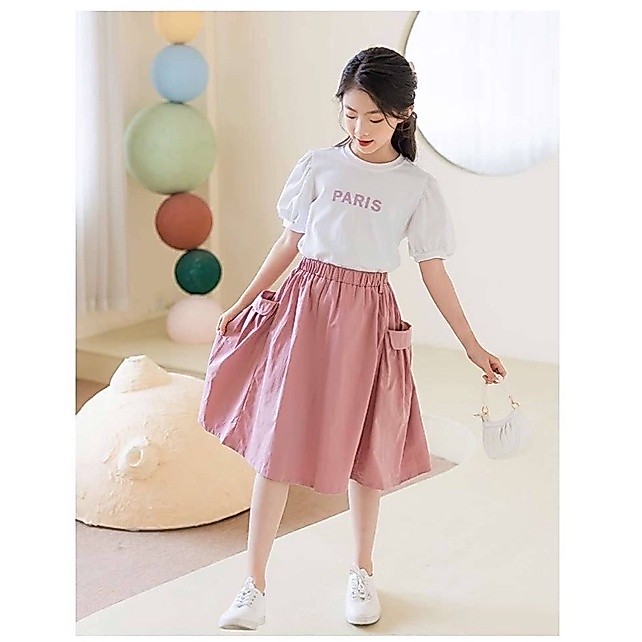 เซท เสื้อ + กระโปรง โทนชมพู / E3 / 580