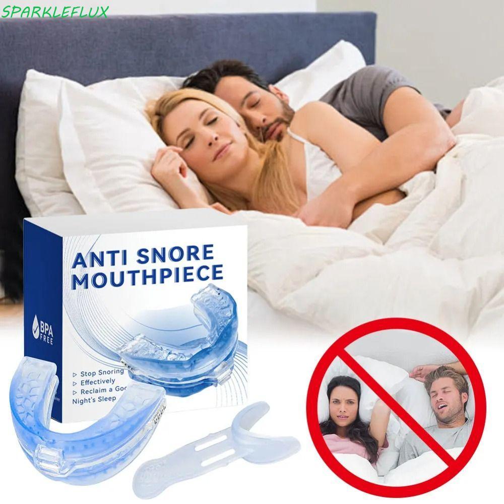SPARKLEFLUX Anti Snoring Mouth Guard, ปรับสบาย Anti-Snoring Mouthpiece, Bruxism ปาก GUARD Reusable หยุด Snoring ปรับปรุง Sleep ปาก GUARD Bruxism