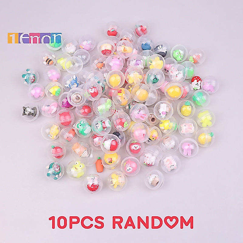 [มะนาว] 10ชิ้น32มิลลิเมตรเด็กสัตว์น้อยของเล่นตลกสัตว์เลี้ยงไข่แคปซูลของเล่นใหม่