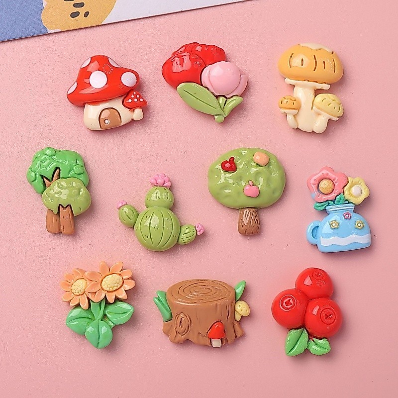 DIY อุปกรณ์เรซินการ์ตูนGlossy Plant Series DIYครีมกาวโฮมเมดเคสโทรศัพท์อุปกรณ์เสริมDIY Handmadeวัสดุ