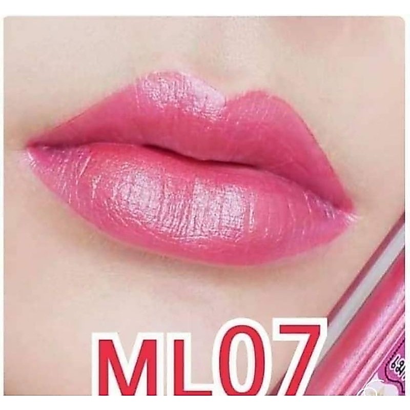 ลิปทิ้นชมพูเมทัลลิค(ml07) ริมฝีปากอวบอิ่ม แวววาว ติดทนไม่ติดแก้ว