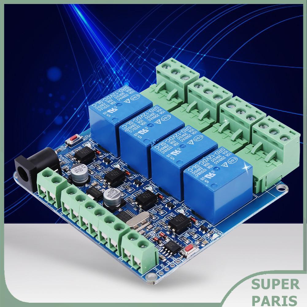 superparis โมดูลรีเลย์ 4 ช่อง 1 ชิ้นบอร์ด STM8S103F3 ไมโครคอนโทรลเลอร์ RS485 การสื่อสาร