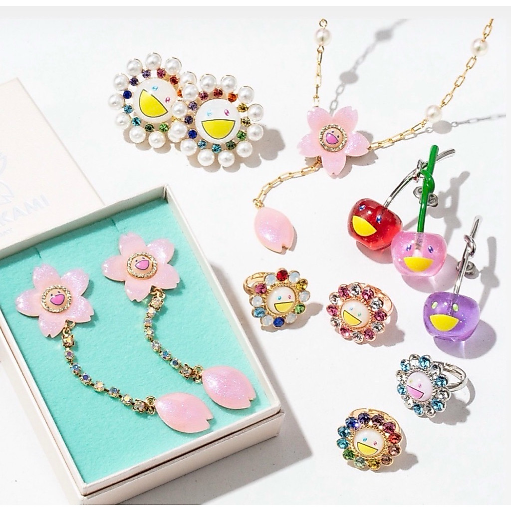 พร้อมส่งด่วน ของแท้ ต่างหู Murakami x Liquem ต่างหูเชอรี่ มุราคามิ liquem x murakami sakura