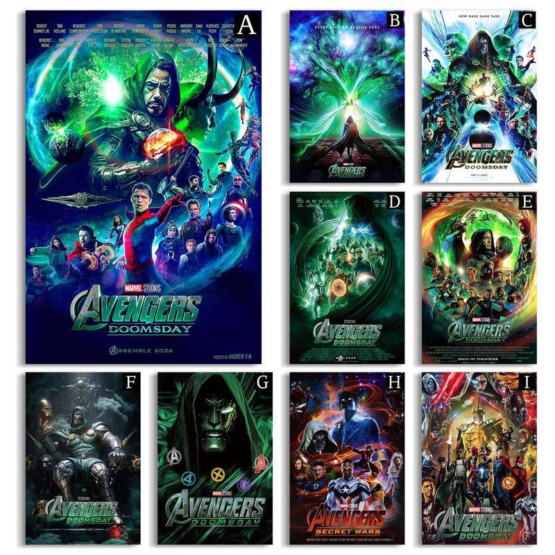 Avengers Doomsday Marvel Canvas Wall Art Set โปสเตอร์ซูเปอร์ฮีโร่