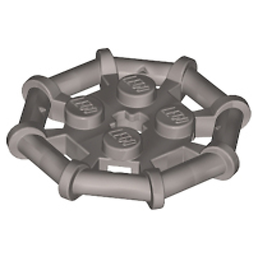 Brick2cube Part - Plate, Modified 2 x 2 with Bar Frame Octagonal, Reinforced, Completely Round Studs - 75937
