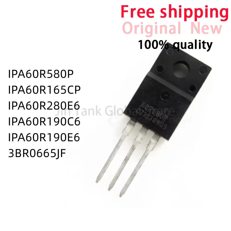 5PCS 60R580P 6R165P 6R280E6 6R190C6 6R190E6 IPA60R580P IPA60R165CP IPA60R280E6 IPA60R190C6E6A60R6A60