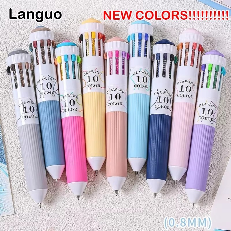 ปากกาสี 10-1 หัว 0.8mm ดันด้าย 3 แท่ง สำหรับ Bullet Journal วาดรูป จดโน้ต ไฮไลท์เน้นข้อความ นักเรียนออฟฟิศ เครื่องเขียน