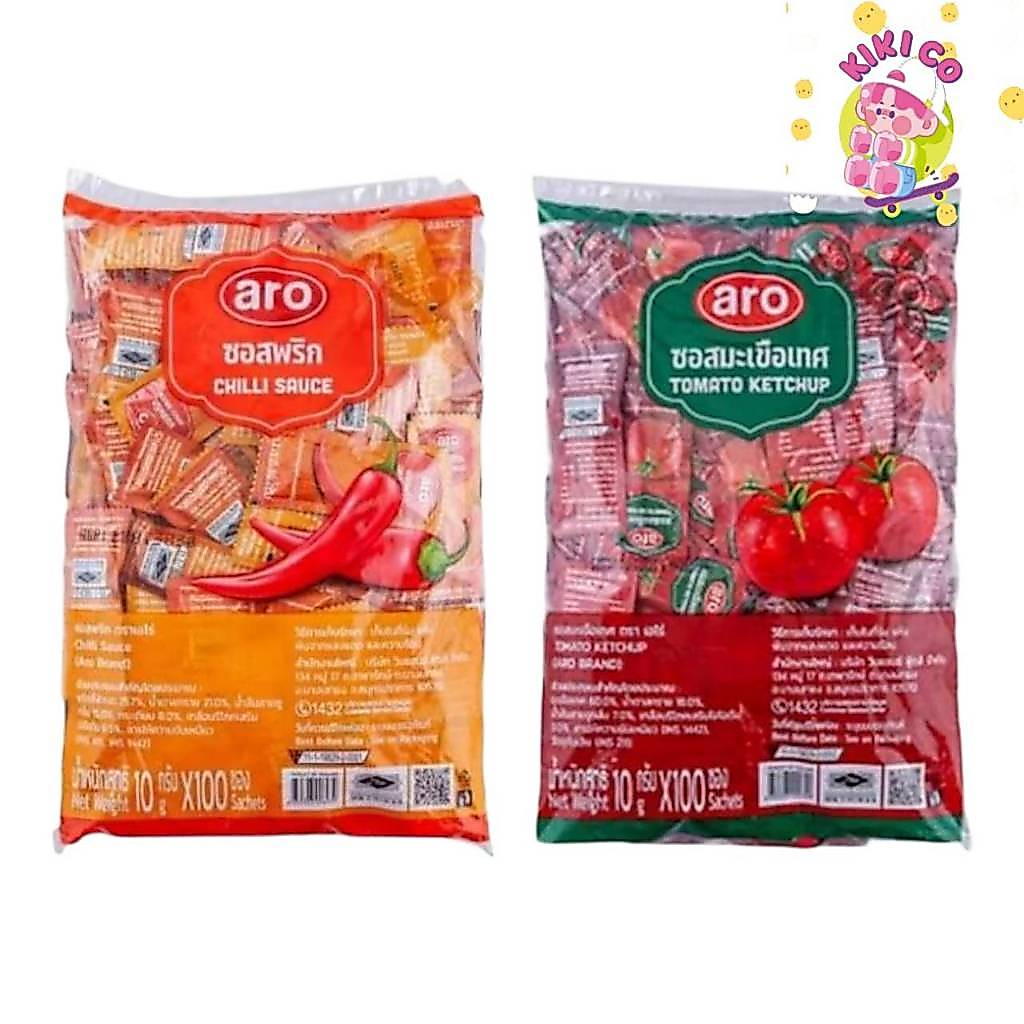 ARO เอโร่ ซอสมะเขือเทศ , ซอสพริก 10g x100 ซอง เอโร่ มี 2 ตัวเลือก