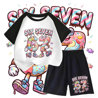 [COD] พร้อมส่ง SIX-SEVENเสื้อยืดเด็ก คอตตอน ชุดสูทเด็กผู้ชาย ชุดลำลอง 2 ชิ้น แฟชั่น สำหรับเด็กชายตัวเล็ก ๆ เซ็