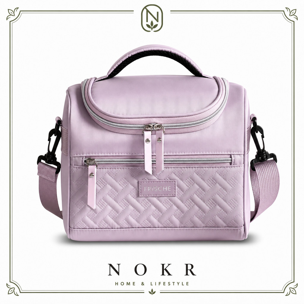 NOKR กระเป๋าเก็บอุณหภูมิใส่อาหาร 8.5L ขนาดใหญ่ ใช้ซ้ำได้ พร้อมสายสะพายปรับระดับได้