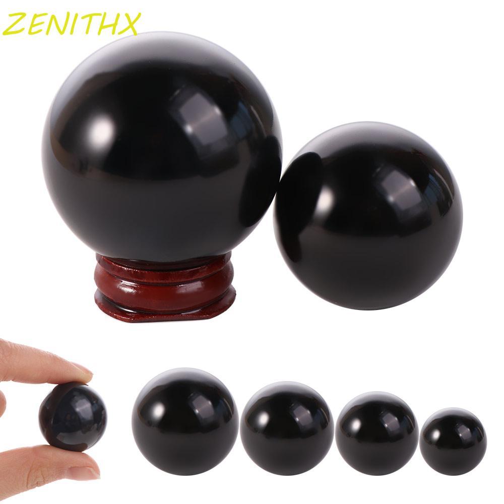 ZENITHX คริสตัลบอล, 20/30/40/50 มม.ประณีตสีดํา Obsidian Sphere, ตกแต่งบ้านขนาดใหญ่รอบคริสตัลเครื่องประดับของขวัญ