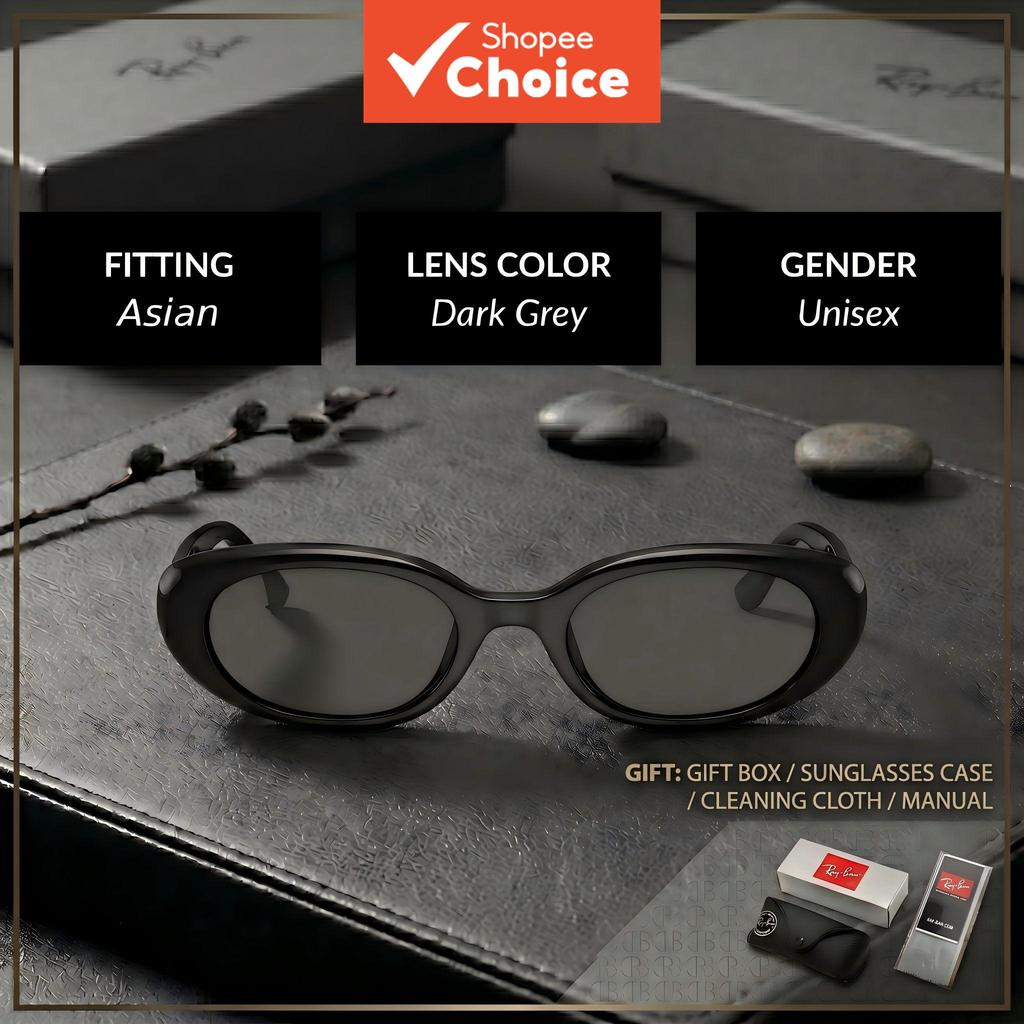 กล่องของขวัญRay-Ban รุ่นพิเศษแว่นกันแดด RayBan RB4441D 53 มม. กรอบสี่เหลี่ยมโพลาไรซ์ป้องกันรังสียูวี Unisex